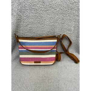 Fossil Multicolor Striped Canvas Crossbody Purse #68339
